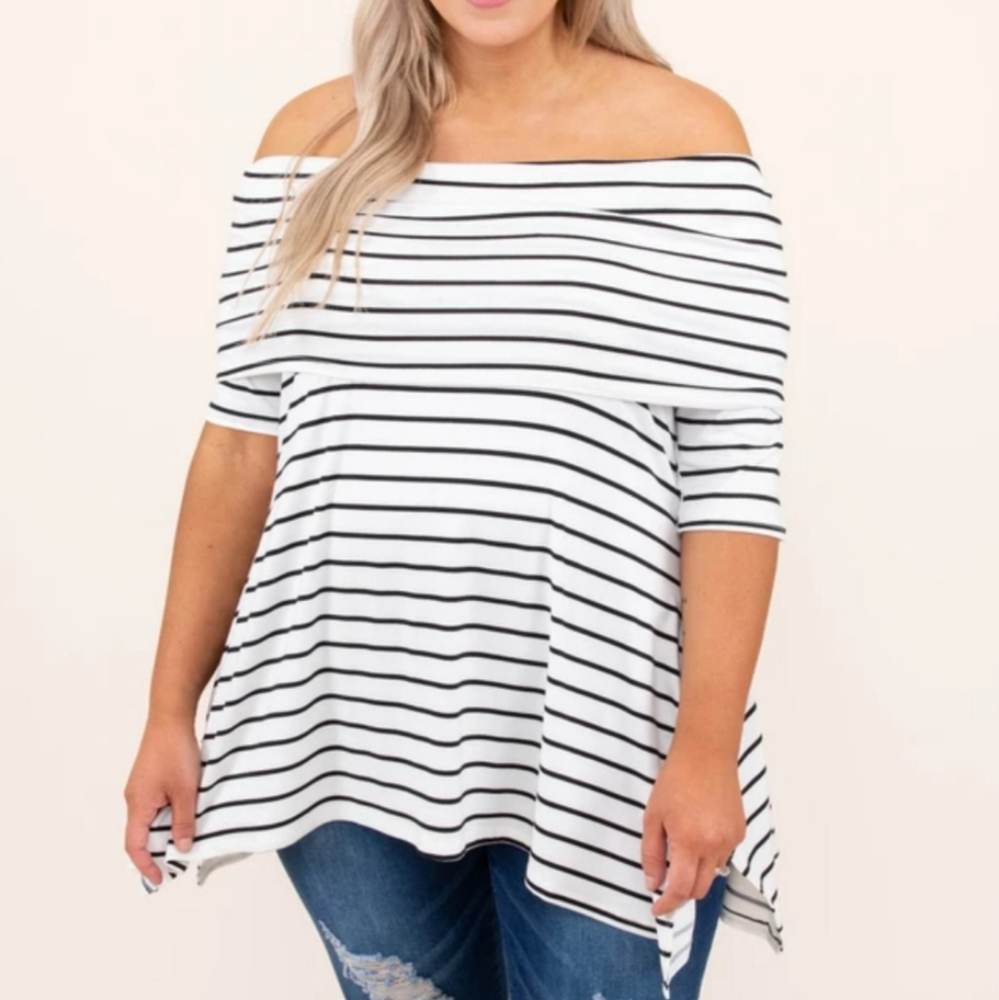 Striped Off the Shoulder Shirt